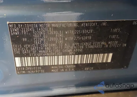 2022 Toyota Rav4 Hybrid Xse z USA, uszkodzony, nr VIN 4T3E6RFV4NU085360